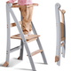 Folding Helping Stool – Montessori Growing Chair with Safety Rails for Toddlers – Grey