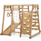 6in1 Toddler Wooden Climbing Frame - Playground + Swings Set + Slide Board + Rope + Stairs