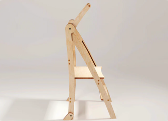 Folding Growing Chair – Montessori Step Stool with Safety Rails for Toddlers – Beige