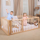 Montessori Floor Bed with Fence – Wooden Toddler Bed for Safe Sleep & Play