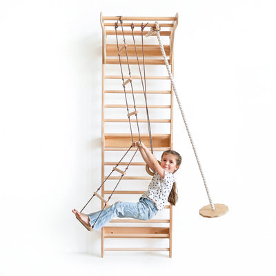 5-in-1 Swedish Wall Bars XL with Pull-Up Bar & 3-in-1 Swing Set