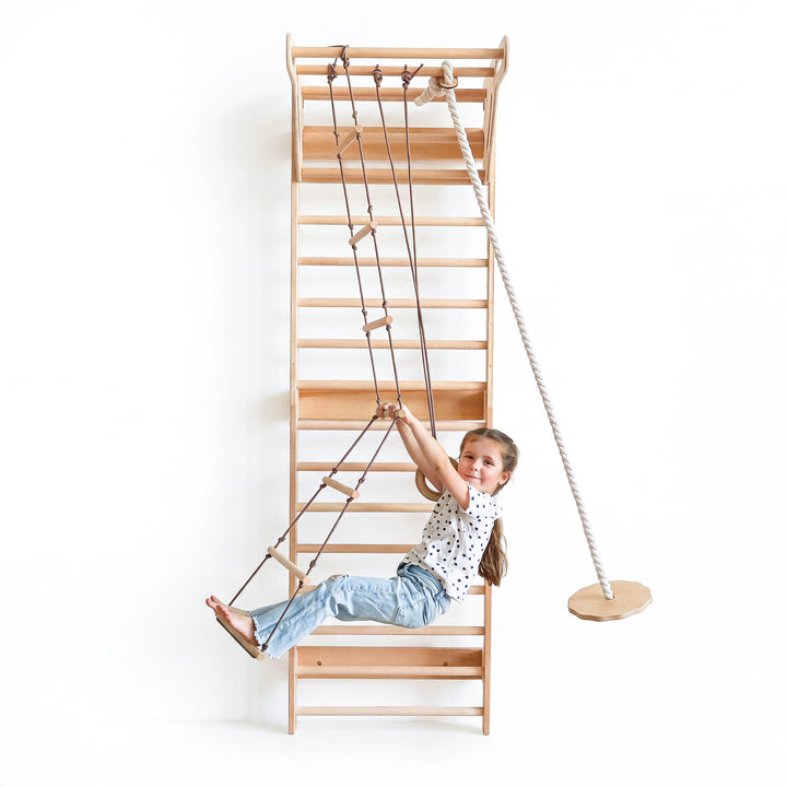 5-in-1 Swedish Wall Bars XL with Pull-Up Bar & 3-in-1 Swing Set
