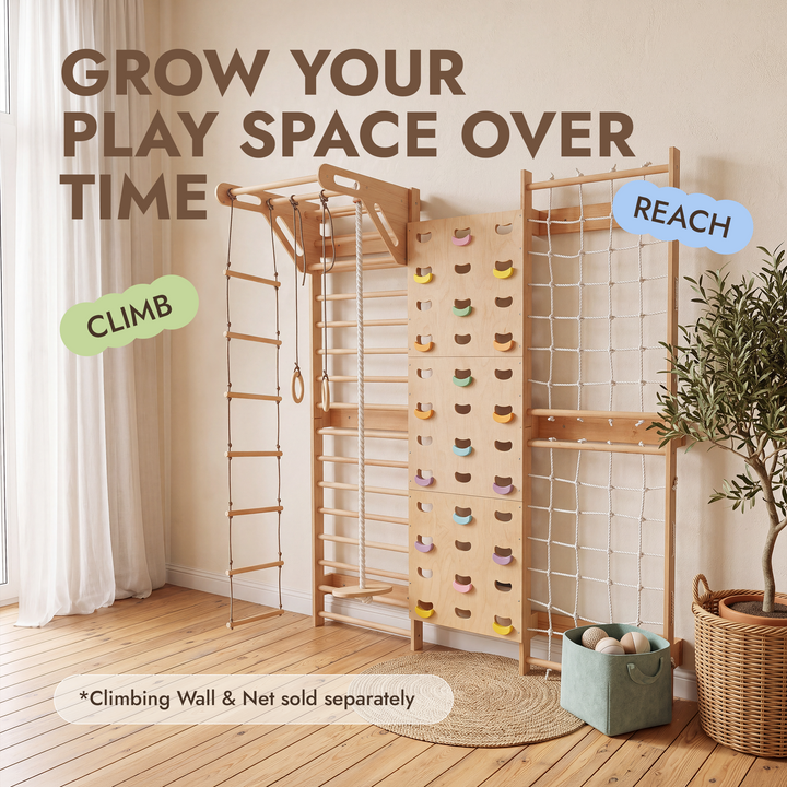 5-in-1 Swedish Wall Bars XL with Pull-Up Bar & 3-in-1 Swing Set