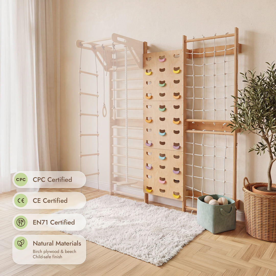 Swedish Wall Extension: Climbing Wall & Net