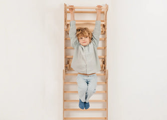 6in1 Swedish Ladder for Kids – Converts into Pikler Triangle + Slide + Swing