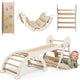 4in1 Montessori Climbing Frame: Pikler Triangle + Arch + Slide Board + Cushion for Toddlers (1–3 Years) - Ivory