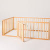Montessori Floor Bed with Fence – Wooden Toddler Bed for Safe Sleep & Play