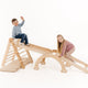 5in1 Montessori Climbing Frame: Pikler Triangle + Arch/Rocker + Slide Board/Ramp + Netting rope + Cushion