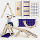 Apollo 5in1 Climbing Set:  Pikler Triangle, Net, Arch, Slide Board, and Cushion for Little Astronauts