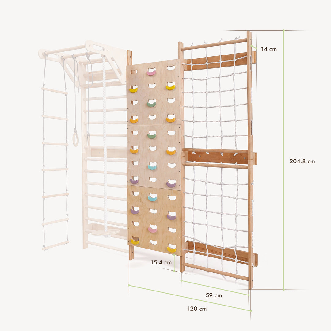 Swedish Wall Extension: Climbing Wall & Net