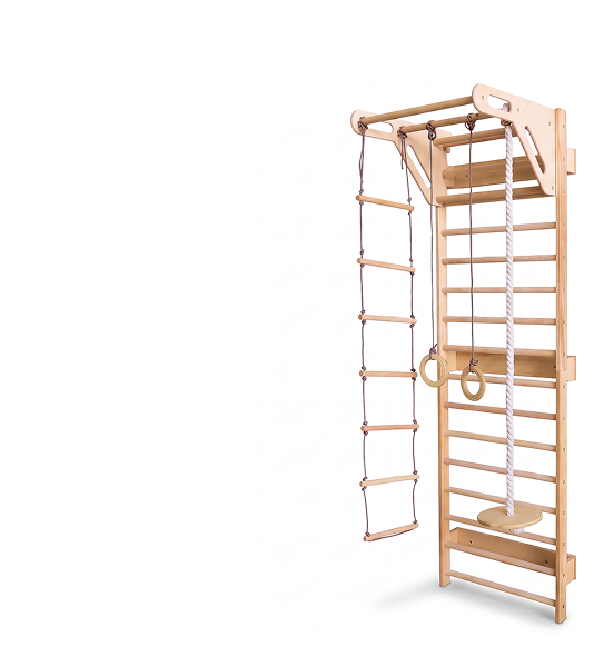 7-in-1 Indoor Climbing Frame for Kids: Wall Bars, Rock Wall, Net, Pull-Up Bar, 3-in-1 Swing Set
