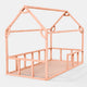 Montessori House Bed with Fence – Hardwood Floor Bed for Toddlers