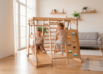 6in1 Indoor Playground for Toddlers - Playground + Swings Set + Slide Board + Rope + Stairs