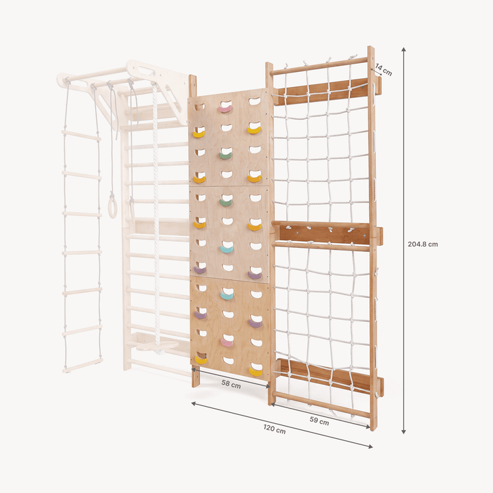 Swedish Wall Extension: Climbing Wall & Net