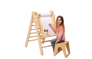 7-in-1 Indoor Climbing Frame for Kids: Wall Bars, Rock Wall, Net, Pull-Up Bar, 3-in-1 Swing Set