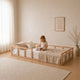 Single Montessori Floor Bed with Guard Rails – Wooden Bed for Toddlers & Kids