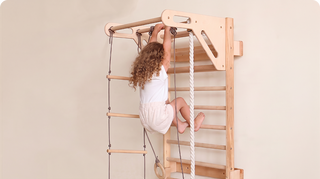 5-in-1 Swedish Wall Bars XL with Pull-Up Bar & 3-in-1 Swing Set