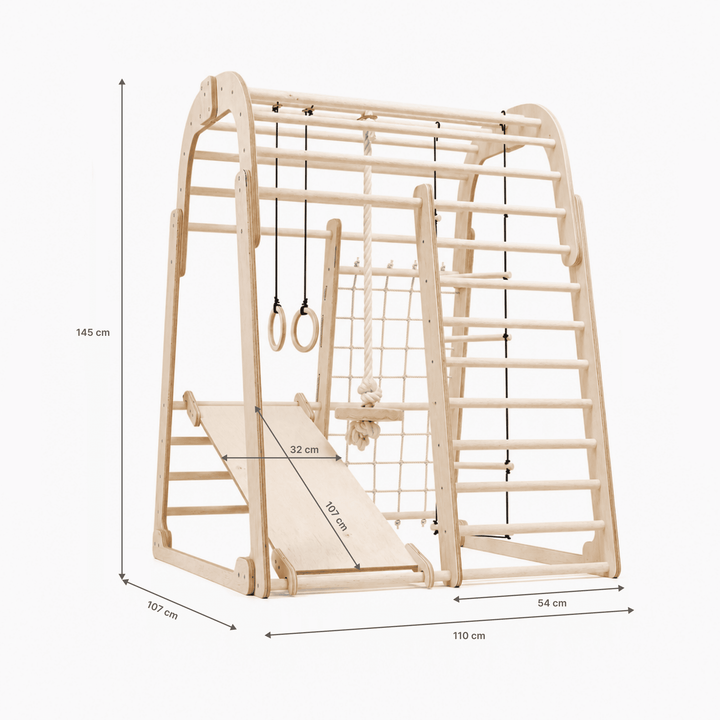 7in1 Indoor Playground for Toddlers: Playground + Swings Set + Slide Board + Art Set