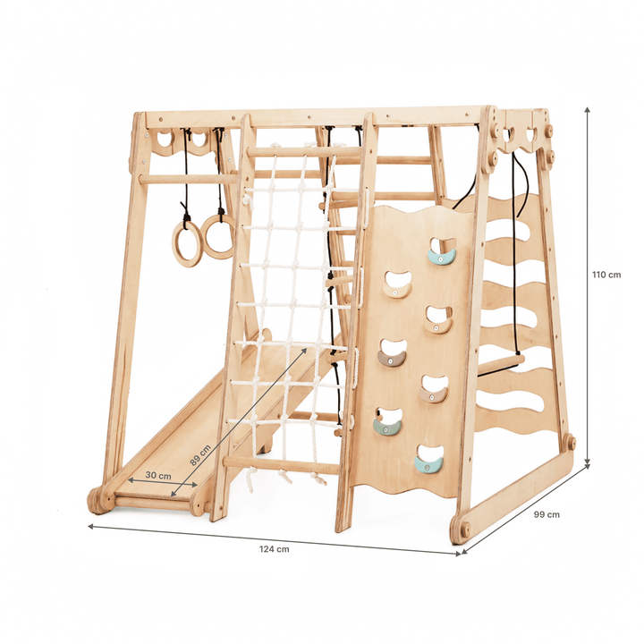 6in1 Indoor Playground for Toddlers - Playground + Swings Set + Slide Board + Rope + Stairs