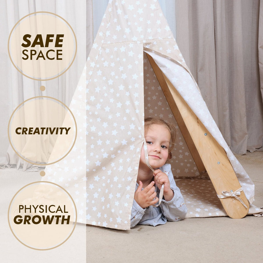 Play Tent Cover with Mat for Triangle Ladder