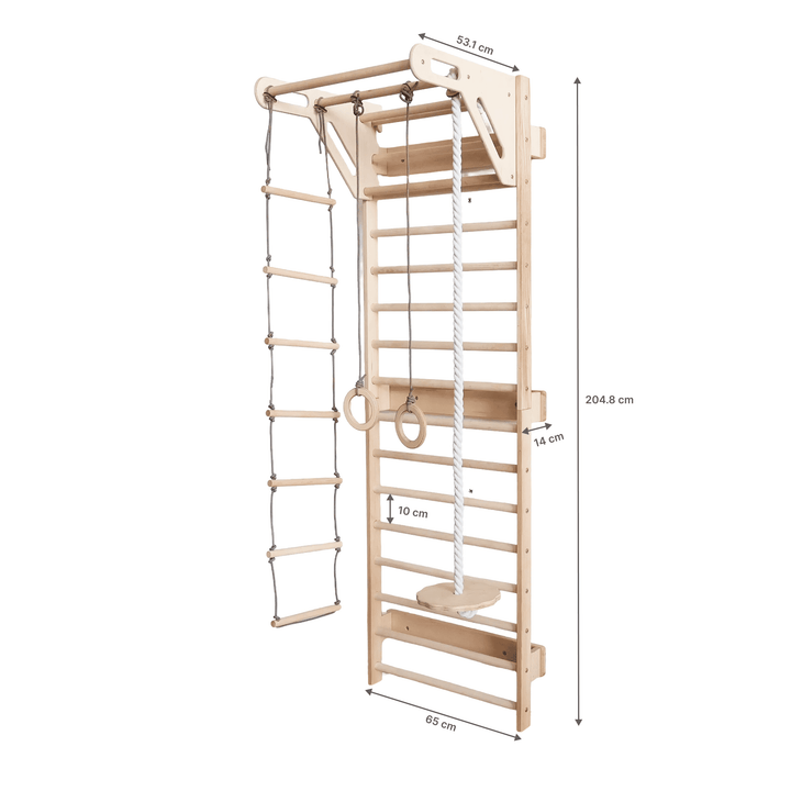 5-in-1 Swedish Wall Bars XL with Pull-Up Bar & 3-in-1 Swing Set