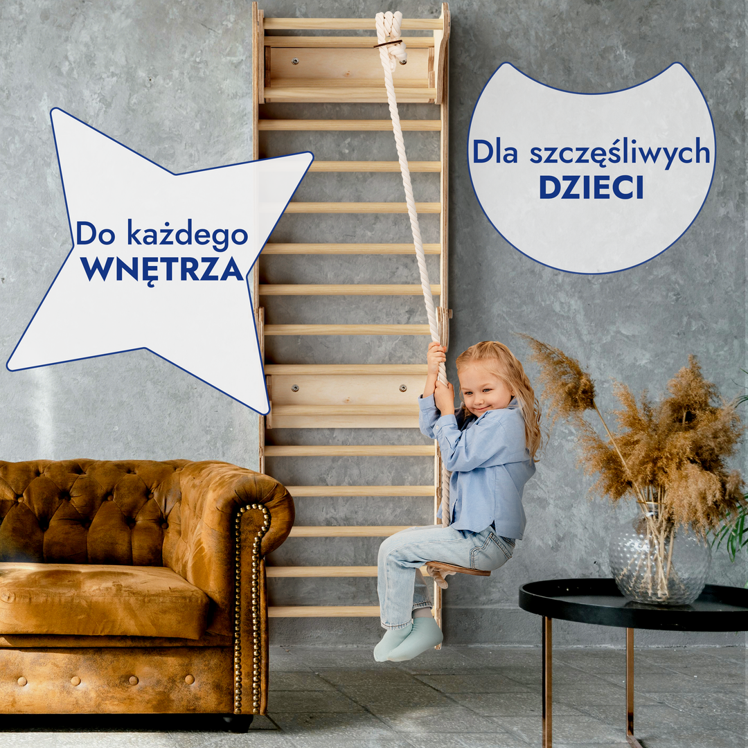 Apollo Swedish Wall / Climbing ladder for Little Austronauts + Moon swing Set + Slide Board