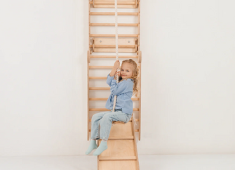 6in1 Swedish Ladder for Kids – Converts into Pikler Triangle + Slide + Swing