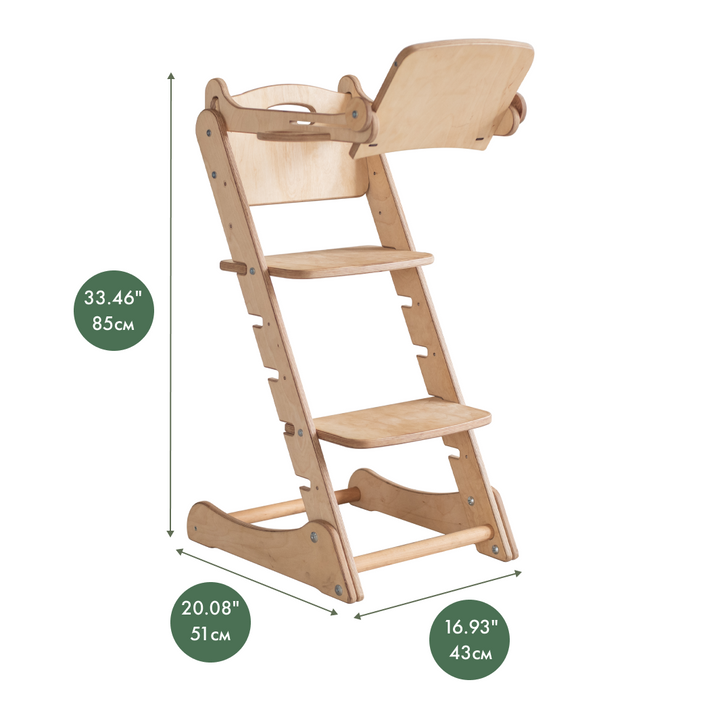 Growing Chair for Kids - Kitchen Helper with Tabletop – Beige